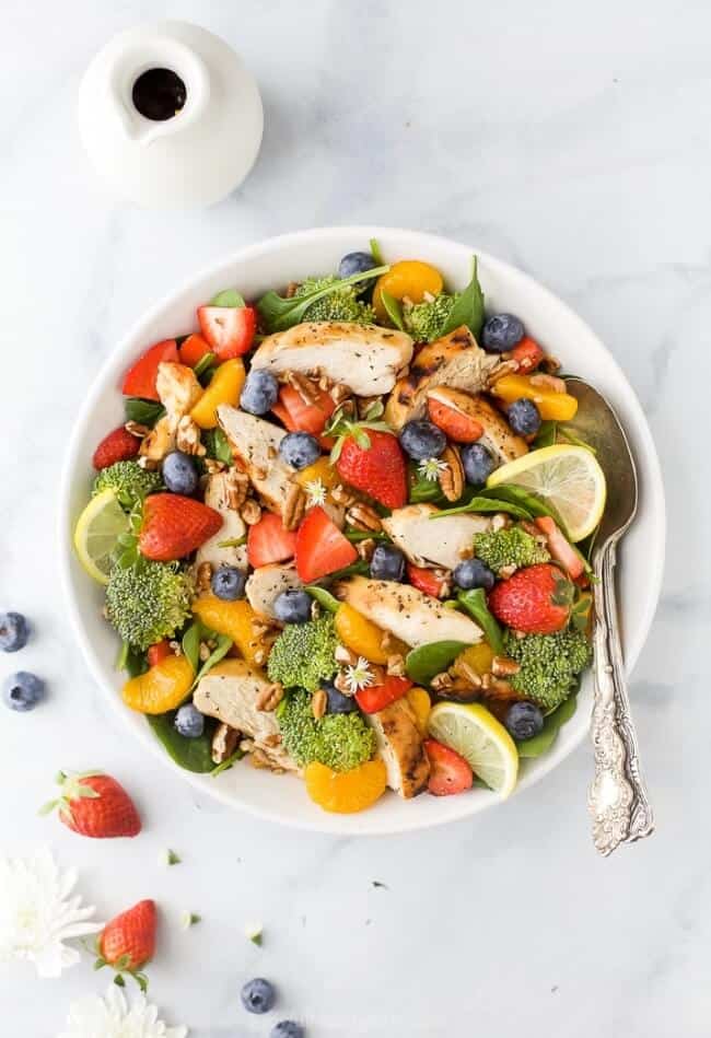 Detox Strawberry Chicken Salad With Honey Mustard Dressing Joyful Healthy Eats