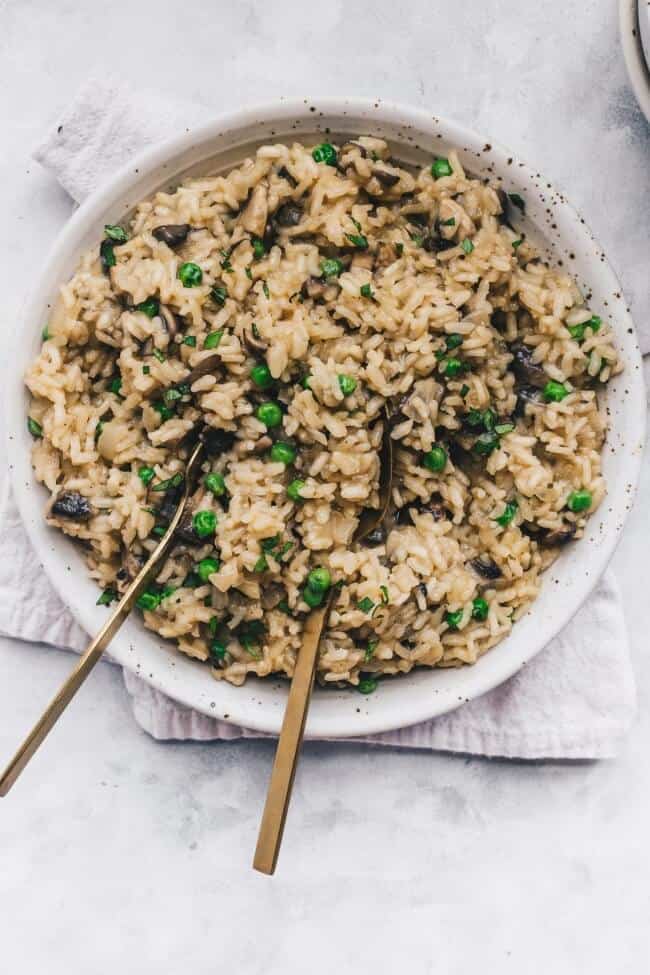 Easy Vegan Mushroom Risotto With Green Peas Natt Wrobel