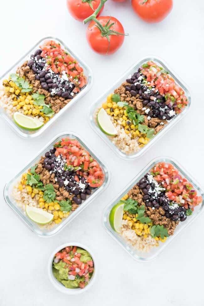 Meal Prep Burrito Bowls