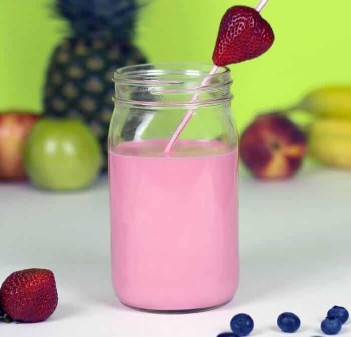 A Strawberry Banana And Apple Smoothie