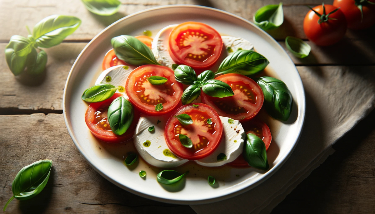 A Photograph Of A Caprese Salad