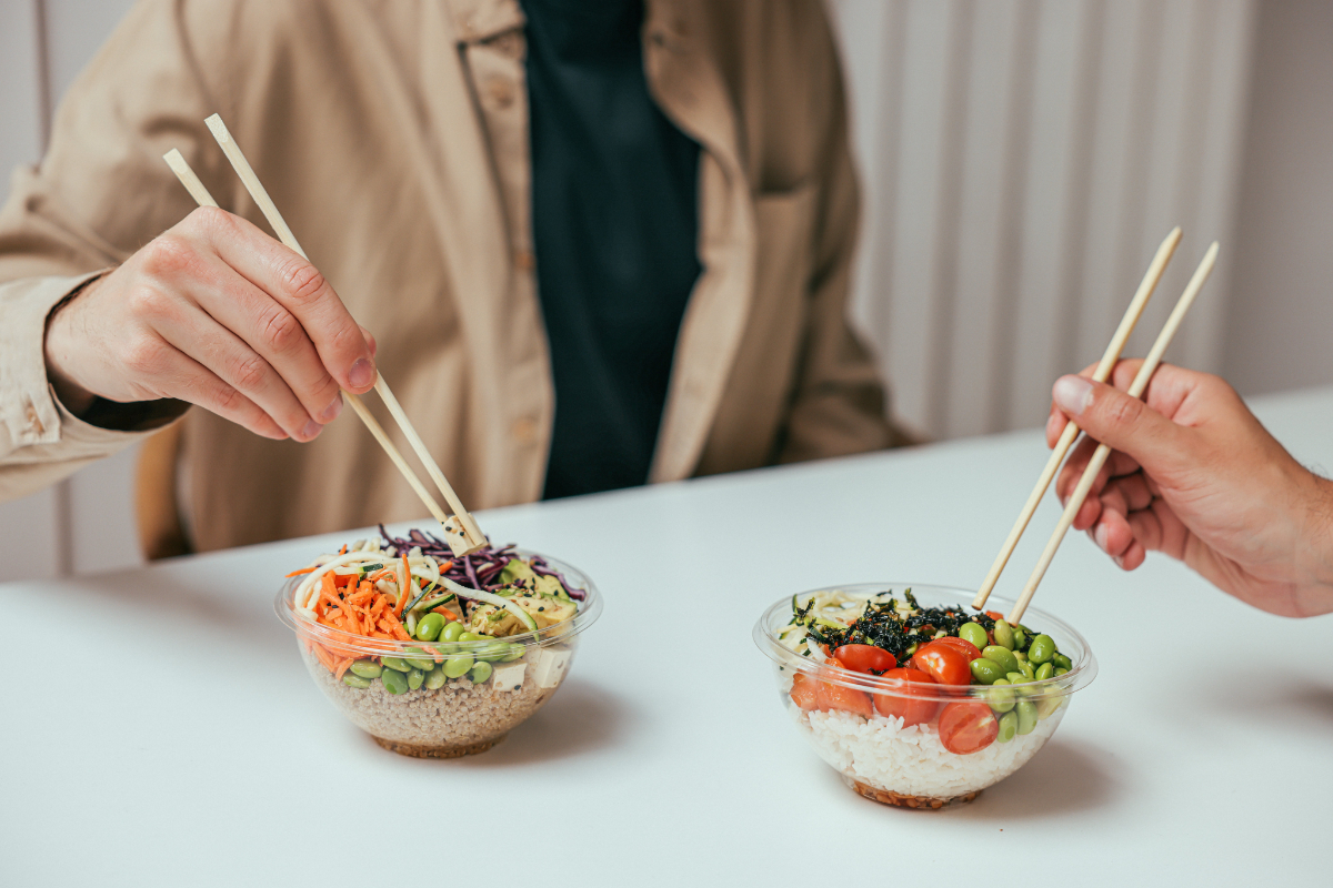 Two Bowls Of Healthy Rice Salad