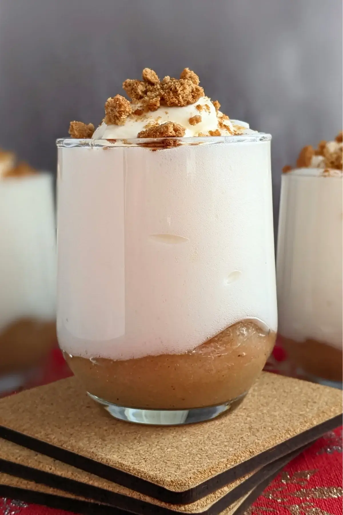 Fluffy apple mousse with a smooth, airy consistency, lightly sweetened.
