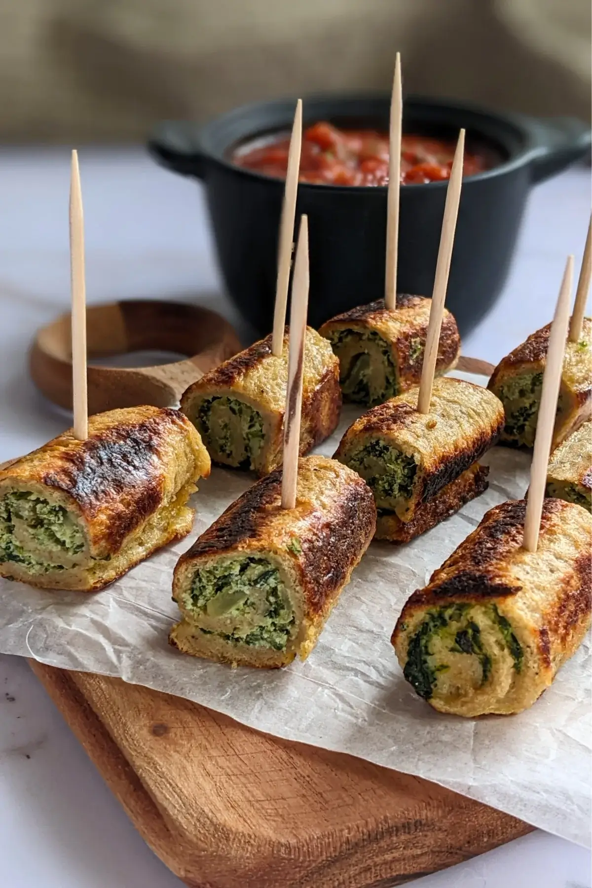 Italian-style savoury French toast stuffed with a spinach and ricotta mix.