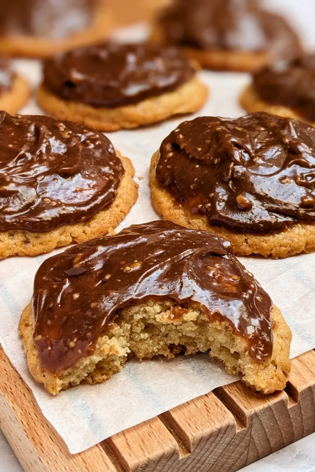 Applesauce cookies with chocolate peanut butter frosting - fall cookies made with applesauce and topped with a chocolate peanut butter frosting.